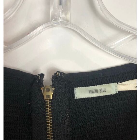 Kimchi Blue Urban Outfitters Smocked Ruched Sleeved Dress Black Women Medium - Picture 5 of 5